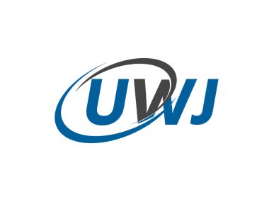 UWJ yaratıcı logo tasarımı vektör çizimi