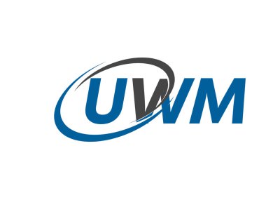 UWM yaratıcı logo tasarımı vektör çizimi
