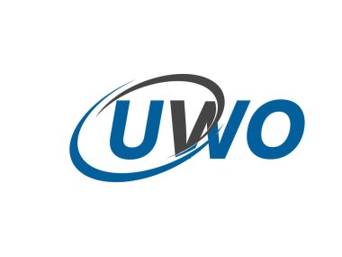 UWO yaratıcı logo tasarımı vektör çizimi