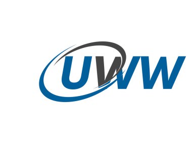 UWW yaratıcı logo tasarımı vektör çizimi