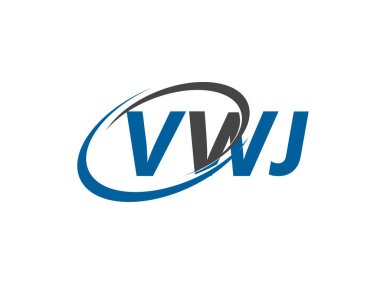VWJ yaratıcı logo tasarımı vektör çizimi