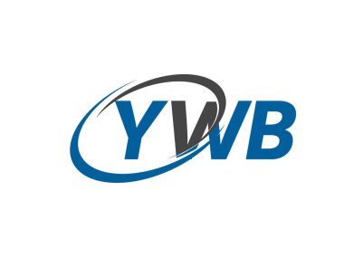YWB yaratıcı logo tasarımı vektör çizimi