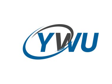 YWU yaratıcı logo tasarımı vektör çizimi