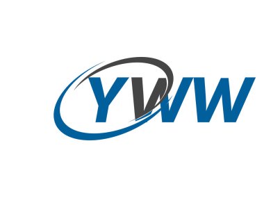 YWW yaratıcı logo tasarımı vektör çizimi