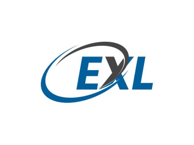 EXL yaratıcı logo tasarımı vektör çizimi
