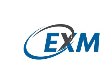 EXM yaratıcı logo tasarımı vektör çizimi