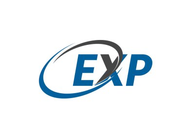 EXP yaratıcı logo tasarımı vektör çizimi
