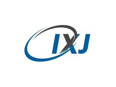 IXJ yaratıcı logo tasarımı vektör çizimi