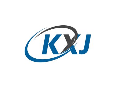 KXJ yaratıcı logo tasarımı vektör çizimi