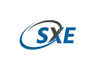 SXE yaratıcı logo tasarımı vektör çizimi