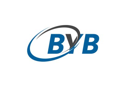 BYB yaratıcı logo tasarımı vektör çizimi
