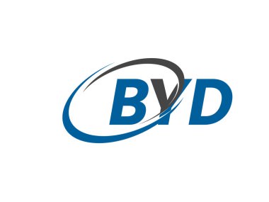 BYD yaratıcı logo tasarımı vektör çizimi