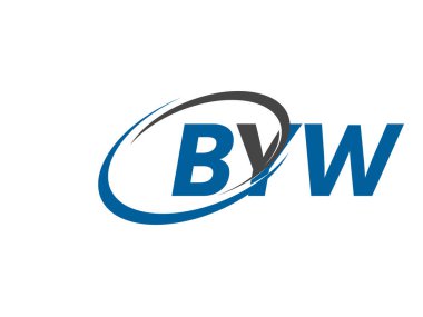 BYW yaratıcı logo tasarımı vektör çizimi