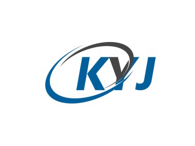KYJ yaratıcı logo tasarımı vektör çizimi