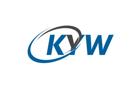 KYW yaratıcı logo tasarımı vektör çizimi