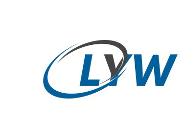 LYW yaratıcı logo tasarımı vektör çizimi