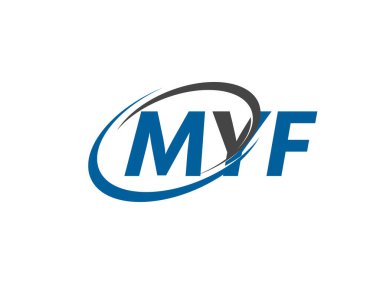 MYF yaratıcı logo tasarımı vektör çizimi