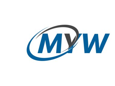 MYW yaratıcı logo tasarımı vektör çizimi