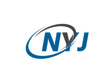 NYJ yaratıcı logo tasarımı vektör çizimi