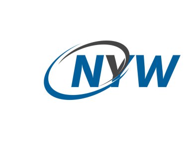 NYW yaratıcı logo tasarımı vektör çizimi