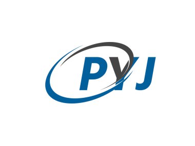 PYJ yaratıcı logo tasarımı vektör çizimi