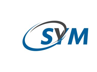 SYM yaratıcı logo tasarımı vektör çizimi