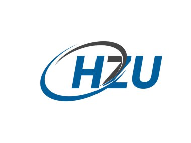 HZU yaratıcı logo tasarımı vektör çizimi