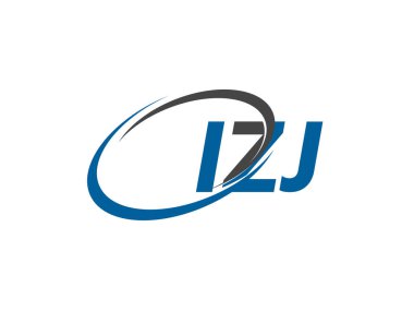 IZJ yaratıcı logo tasarımı vektör çizimi