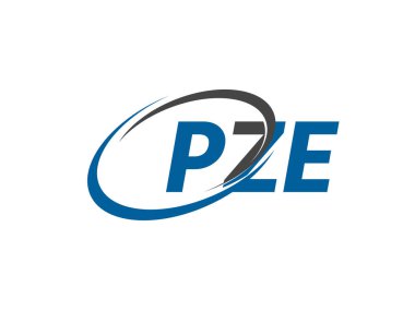 PZE yaratıcı logo tasarımı vektör çizimi