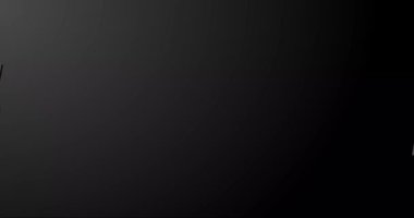 2085 animasyonu Siyah arkaplanda izole edildi, yeni yıl tasarım şablonu