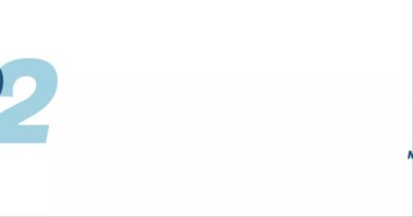 Beyaz arkaplanda izole edilmiş 2022 animasyon, yeni yıl tasarım şablonu