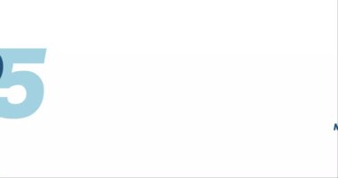 Beyaz arkaplanda izole edilmiş 2025 animasyon, yeni yıl tasarım şablonu