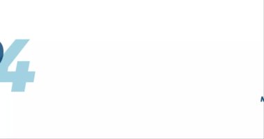 Beyaz arkaplanda izole edilmiş 2024 animasyon, yeni yıl tasarım şablonu