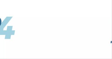 Beyaz arkaplanda izole edilmiş 2034 animasyon, yeni yıl tasarım şablonu