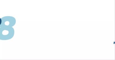 2068 animasyonu beyaz arkaplanda izole edildi, yeni yıl tasarım şablonu