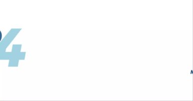 Beyaz arkaplanda izole edilmiş 2084 animasyon, yeni yıl tasarım şablonu