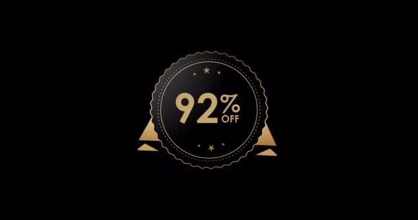 Animation Isolated Black Background Percent Discount Badge Animation — Stok Video
