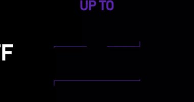 % 22 indirimli,% 22 indirimli animasyon siyah arkaplanda izole edilmiş.