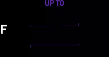 Up to 69% off, 69% off animation Isolated on black background