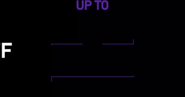 Up to 96% off, 96% off animation Isolated on black background