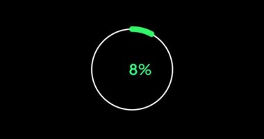 Modern animasyon tasarımı% 8 çember yüzdesi diyagramı