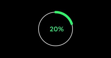 Modern animasyon tasarımı% 90 çember yüzdesi diyagramı
