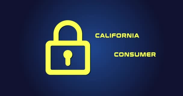 California Consumer Privacy Act Ccpa Animazione Moderna — Video Stock