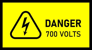 Tehlike 700 Volt Tehlike Uyarı İşaret Vektörü