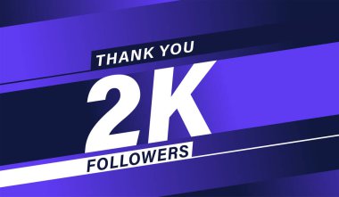Teşekkürler 2k takipçileri modern afiş tasarımı