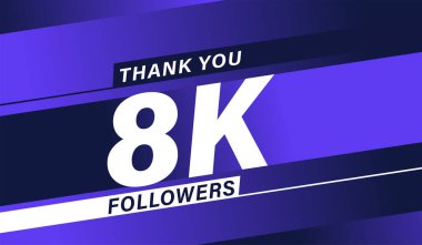 Teşekkürler 8 bin takipçi modern afiş tasarımı