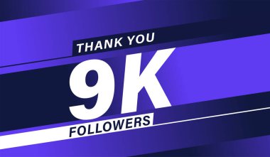Teşekkürler 9k takipçileri modern afiş tasarımı