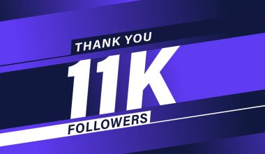 Teşekkürler 11 bin takipçi modern afiş tasarımı