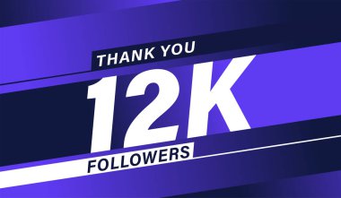Teşekkürler 12 bin takipçi modern afiş tasarımı