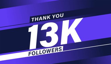 Teşekkürler 13 bin takipçi modern afiş tasarımı